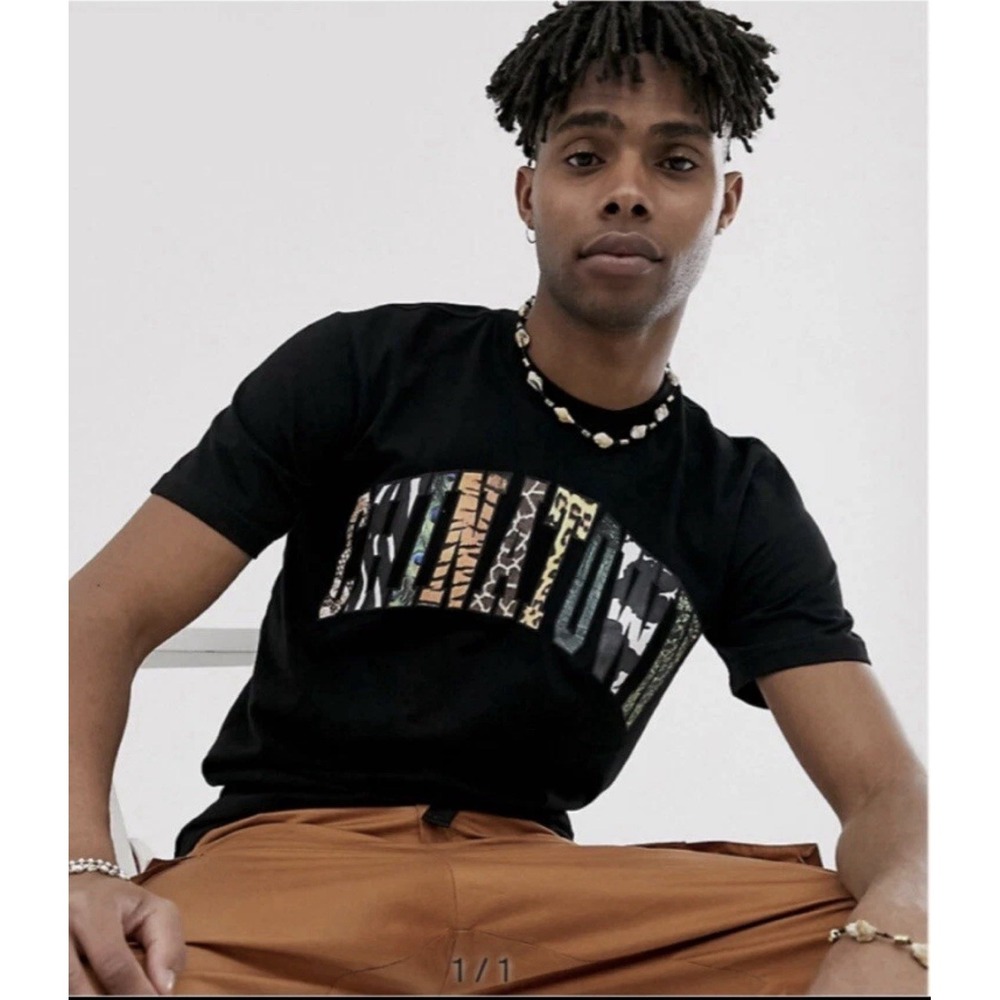 ChinaTown Market Men's Tee Animal Print Arc Logo Leopard‎ Size M Streetwear